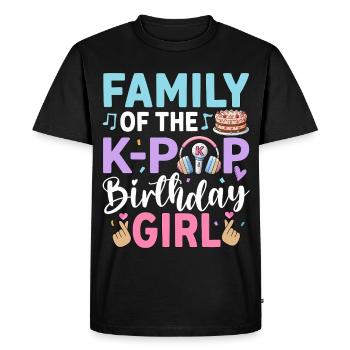 Famille de la fille d’anniversaire de la K-Pop - T-shirt Premium bio Homme - noir - Devant - Nico (187cm)