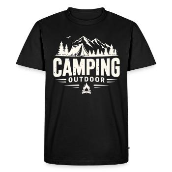 Camping Outdoor Mountain Adventure Tent - Men's Premium Organic T-Shirt - black - Front - Nico (187cm)