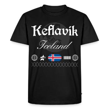 Keflavík Island Streetwear Travel Souvenir - Men's Premium Organic T-Shirt - black - Front - Nico (187cm)