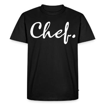 Chef Typography Word Text Culinary Gift - Men's Premium Organic T-Shirt - black - Front - Nico (187cm)