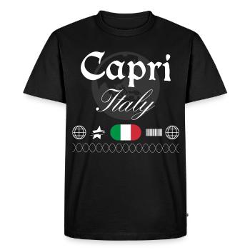 Capri Italy Streetwear Travel Souvenir - Men's Premium Organic T-Shirt - black - Front - Nico (187cm)