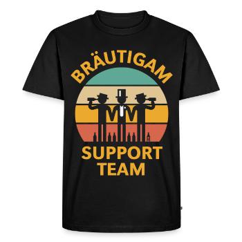Équipe de soutien au marié (Coucher de soleil de la fête de garçon / 5C) - T-shirt Premium bio Homme - noir - Devant - Nico (187cm)
