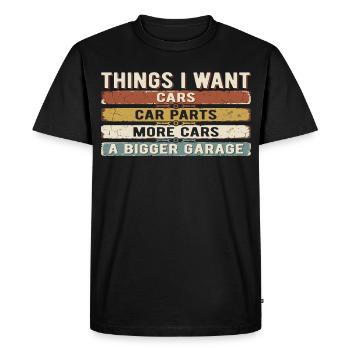 Vintage Garage Car Humor | Mecano Gift - Men's Premium Organic T-Shirt - black - Front - Nico (187cm)