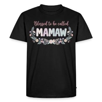 Mamaw Granny Flowers Gift Cute Grandma - Men's Premium Organic T-Shirt - black - Front - Nico (187cm)