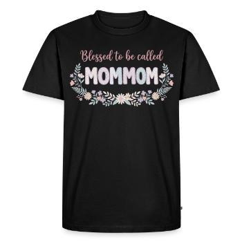 Mommom, Granny Flowers, Cute Grandma Gift - Men's Premium Organic T-Shirt - black - Front - Nico (187cm)