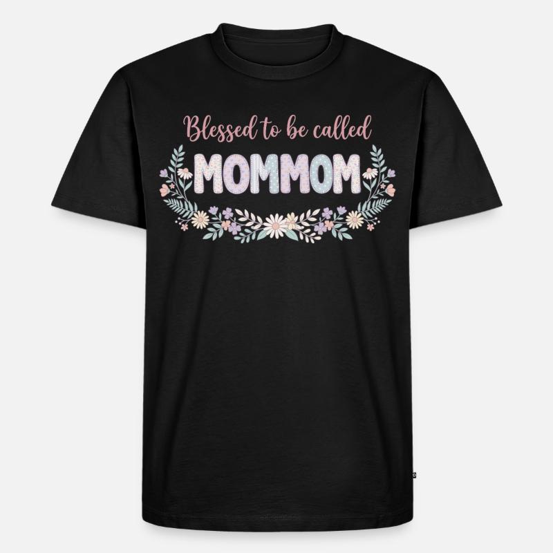 Mama, Oma-Blumen, süßes Oma-Geschenk - Männer Premium Bio T-Shirt - Schwarz