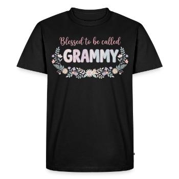 Grammy Granny Flowers Gift Cute Grandma - Men's Premium Organic T-Shirt - black - Front - Nico (187cm)