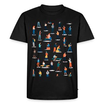 Les personnes dans la vie quotidienne numérique - T-shirt Premium bio Homme - noir - Devant - Nico (187cm)