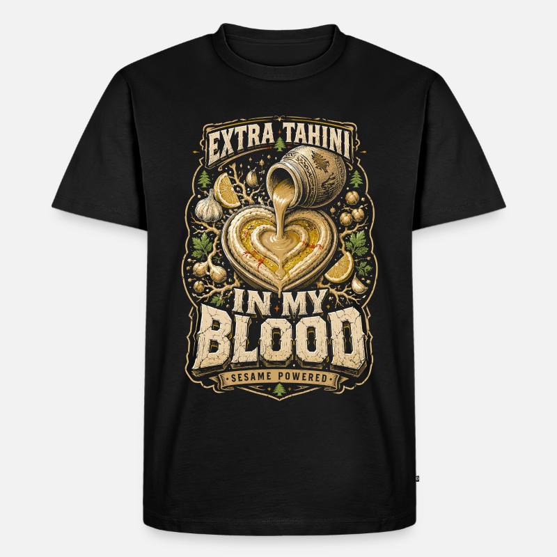 Libanon Libanese Extra Tahini - Männer Premium Bio T-Shirt - Schwarz