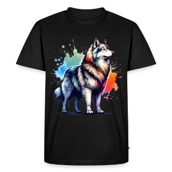 Wolfdog Gift - Men's Premium Organic T-Shirt - black - Front - Nico (187cm)