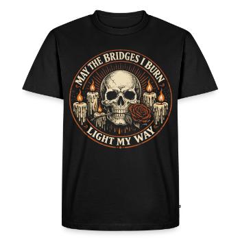 Gothic Skeleton Skull Quote Rock Humor - Men's Premium Organic T-Shirt - black - Front - Nico (187cm)