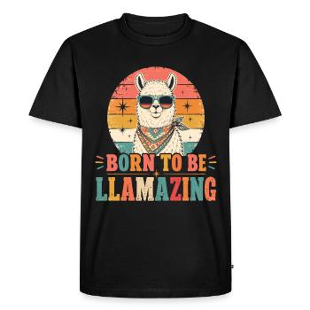 Chemise Born To Be Llamazing - T-shirt Premium bio Homme - noir - Devant - Nico (187cm)