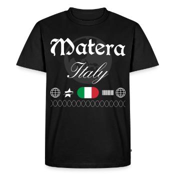 Souvenir de voyage streetwear de Matera Italie - T-shirt Premium bio Homme - noir - Devant - Nico (187cm)