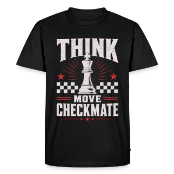 Chess Checkmate Think Move Shirt - Men's Premium Organic T-Shirt - black - Front - Nico (187cm)