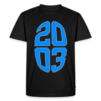 23 ANS 2003 23E ANNIVERSAIRE - T-shirt Premium bio Homme - noir - Devant - Nico (187cm)