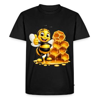 Bee Honey Beekeeper Honeycomb Bee Insect - Men's Premium Organic T-Shirt - black - Front - Nico (187cm)