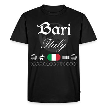 Bari Italy Streetwear Travel Souvenir - Men's Premium Organic T-Shirt - black - Front - Nico (187cm)