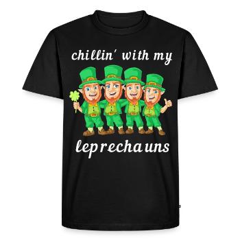 Relaxer avec mes lutins à la Saint-Patrick - T-shirt Premium bio Homme - noir - Devant - Nico (187cm)
