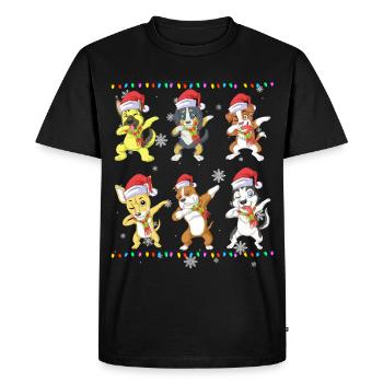 Dab des chiens de Noël : cadeau drôle pour chiot de Noël - T-shirt Premium bio Homme - noir - Devant - Nico (187cm)