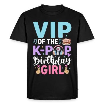 VIP de la fille d’anniversaire K-Pop - T-shirt Premium bio Homme - noir - Devant - Nico (187cm)