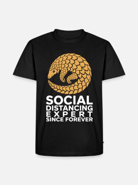 Gürteltier Motiv mit Abstand Spruch - Männer Premium Bio T-Shirt - Schwarz