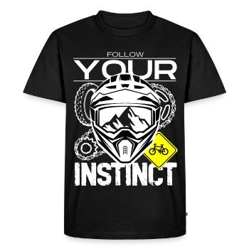 Suis ton instinct : VTT de montagne - T-shirt Premium bio Homme - noir - Devant - Nico (187cm)