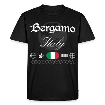 Bergamo Italy Streetwear Travel Souvenir - Men's Premium Organic T-Shirt - black - Front - Nico (187cm)