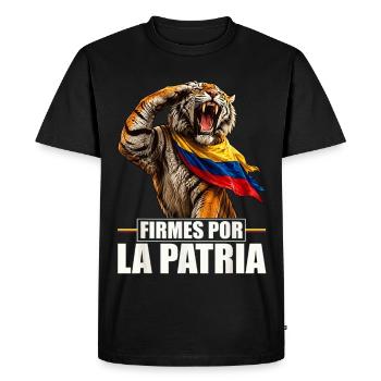 Roaring Tiger Patriot Colombia - Men's Premium Organic T-Shirt - black - Front - Nico (187cm)