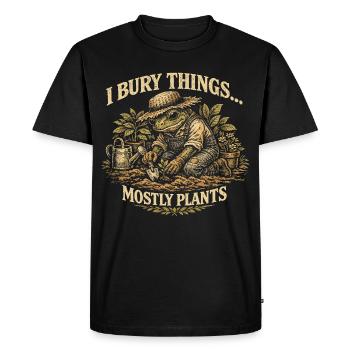 Frog Gardening Humor Gardener Plant - Men's Premium Organic T-Shirt - black - Front - Nico (187cm)