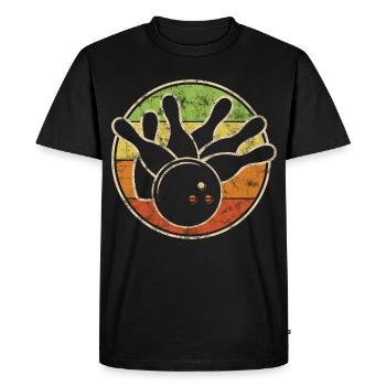 Vintage Bowling Skittles with Ball for Skittles Club - Men's Premium Organic T-Shirt - black - Front - Nico (187cm)