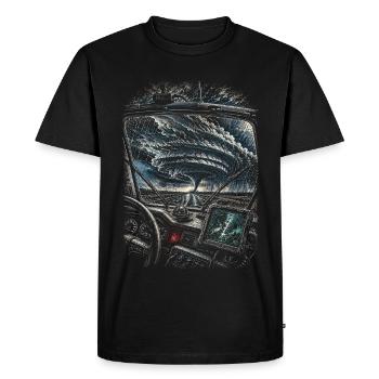 Météorologue chasseur de tempêtes - T-shirt Premium bio Homme - noir - Devant - Nico (187cm)