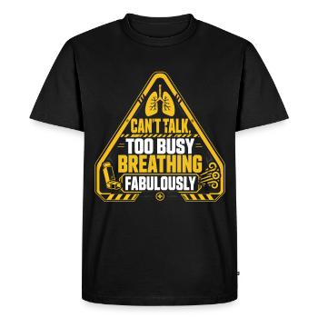 Asthma Asthmatics Too Busy Breathing - Men's Premium Organic T-Shirt - black - Front - Nico (187cm)