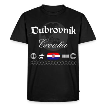 Souvenir de voyage streetwear en Croatie à Dubrovnik - T-shirt Premium bio Homme - noir - Devant - Nico (187cm)