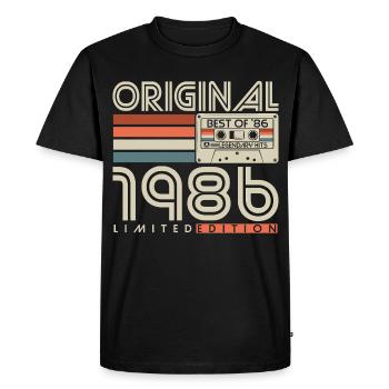 1986 Vintage Vintage Retro Birthday Gift - Men's Premium Organic T-Shirt - black - Front - Nico (187cm)