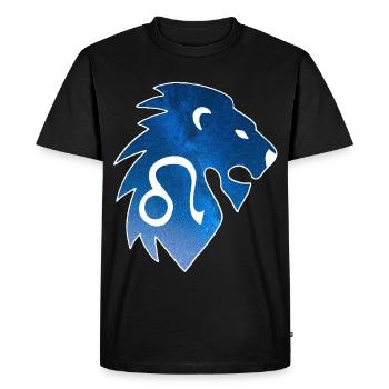 Lion et univers - T-shirt Premium bio Homme - noir - Devant - Nico (187cm)