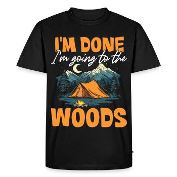 Aventure Camping en plein air Campeur de la Forêt Survivaliste - T-shirt Premium bio Homme - noir - Devant - Nico (187cm)