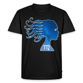 Vierge et univers - T-shirt Premium bio Homme - noir - Devant - Nico (187cm)