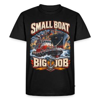 Tugboats Tug Small Boat Big Job - Men's Premium Organic T-Shirt - black - Front - Nico (187cm)