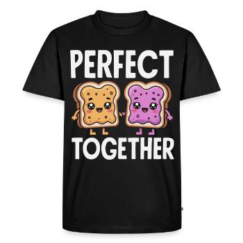 Look Partner Beurre de Cacahuète & Confiture Design - T-shirt Premium bio Homme - noir - Devant - Nico (187cm)