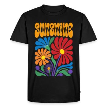 Sunshine Flowers 70s Retro - Men's Premium Organic T-Shirt - black - Front - Nico (187cm)