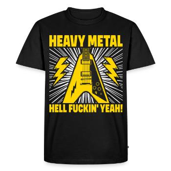 Heavy Metal Hell yes Art de la guitare - T-shirt Premium bio Homme - noir - Devant - Nico (187cm)