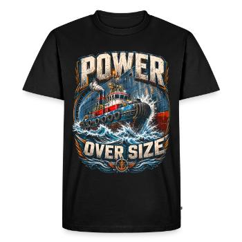 Tugboats Tugboats Power Over Size - Men's Premium Organic T-Shirt - black - Front - Nico (187cm)
