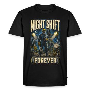 Oil Rig Rig Worker Night Shift Forever - Men's Premium Organic T-Shirt - black - Front - Nico (187cm)