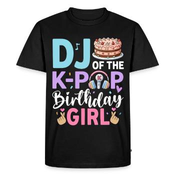 DJ de la fille d’anniversaire K-Pop - T-shirt Premium bio Homme - noir - Devant - Nico (187cm)