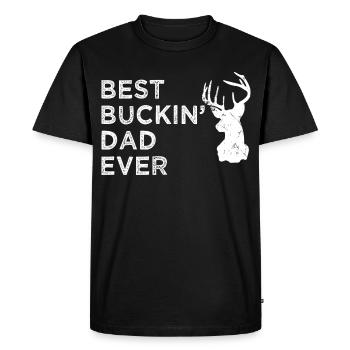 Meilleur père de Buckin de tous les temps, père drôle de chasse à la campagne, - T-shirt Premium bio Homme - noir - Devant - Nico (187cm)