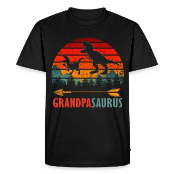 Grandpasaurus Grandpa Dinosaur Cadeau Familial Drôle - T-shirt Premium bio Homme - noir - Devant - Nico (187cm)