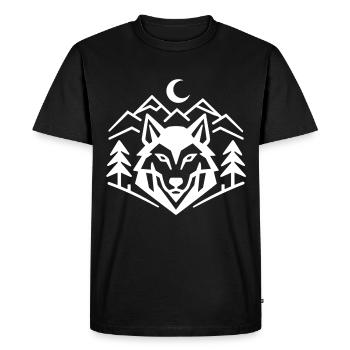 Geometric Wolfpack Emblem: Minimalist Wolf Shirt - Men's Premium Organic T-Shirt - black - Front - Nico (187cm)