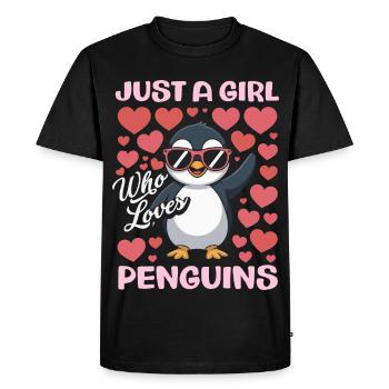 Pingouin mignon - Cadeau pour l’amoureux des manchots - T-shirt Premium bio Homme - noir - Devant - Nico (187cm)