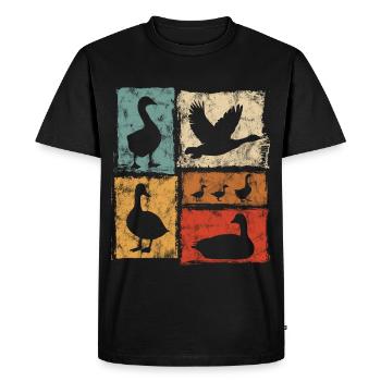 Geese In Motion - Graphique Rétro Farm - T-shirt Premium bio Homme - noir - Devant - Nico (187cm)