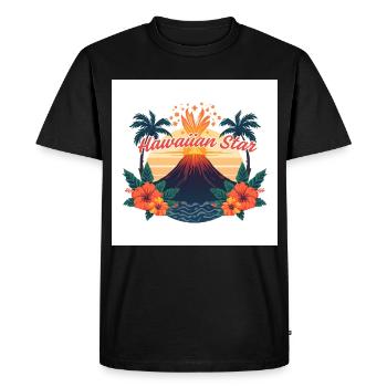 Hawaiian Star - Men's Premium Organic T-Shirt - black - Front - Nico (187cm)